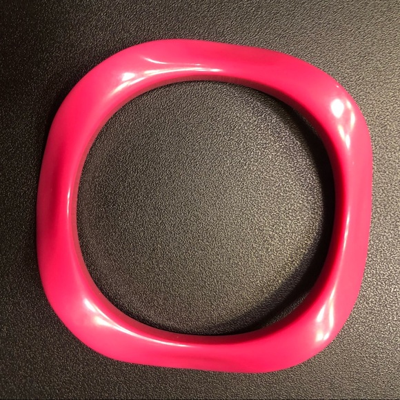 80s Hot Pink Bangle Bracelet - Picture 1 of 4